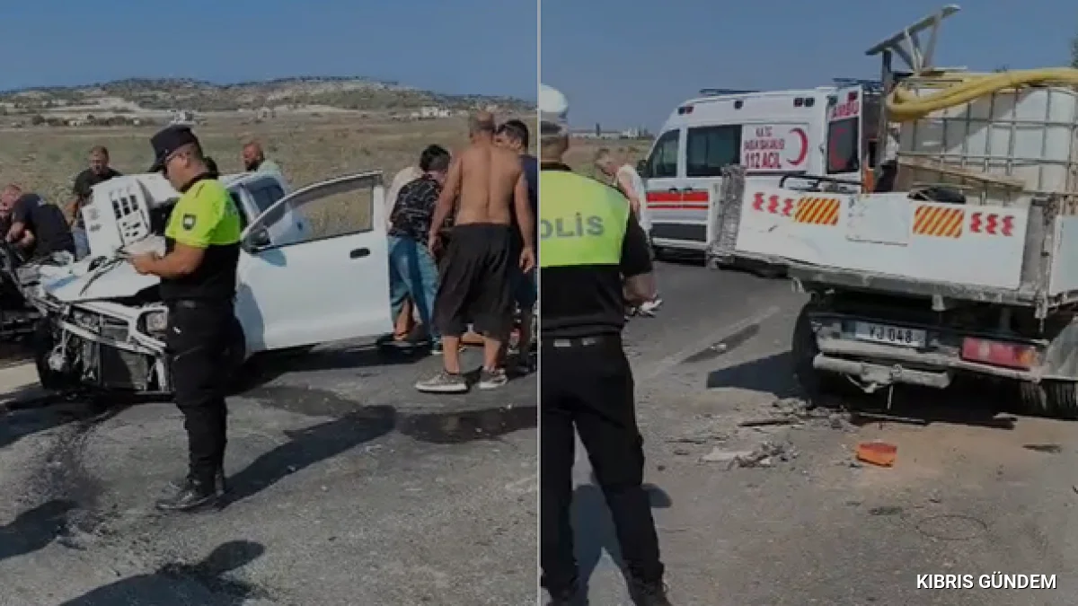 Güzelyurt Lefkoşa yolunda trafik kazası iki yaralı