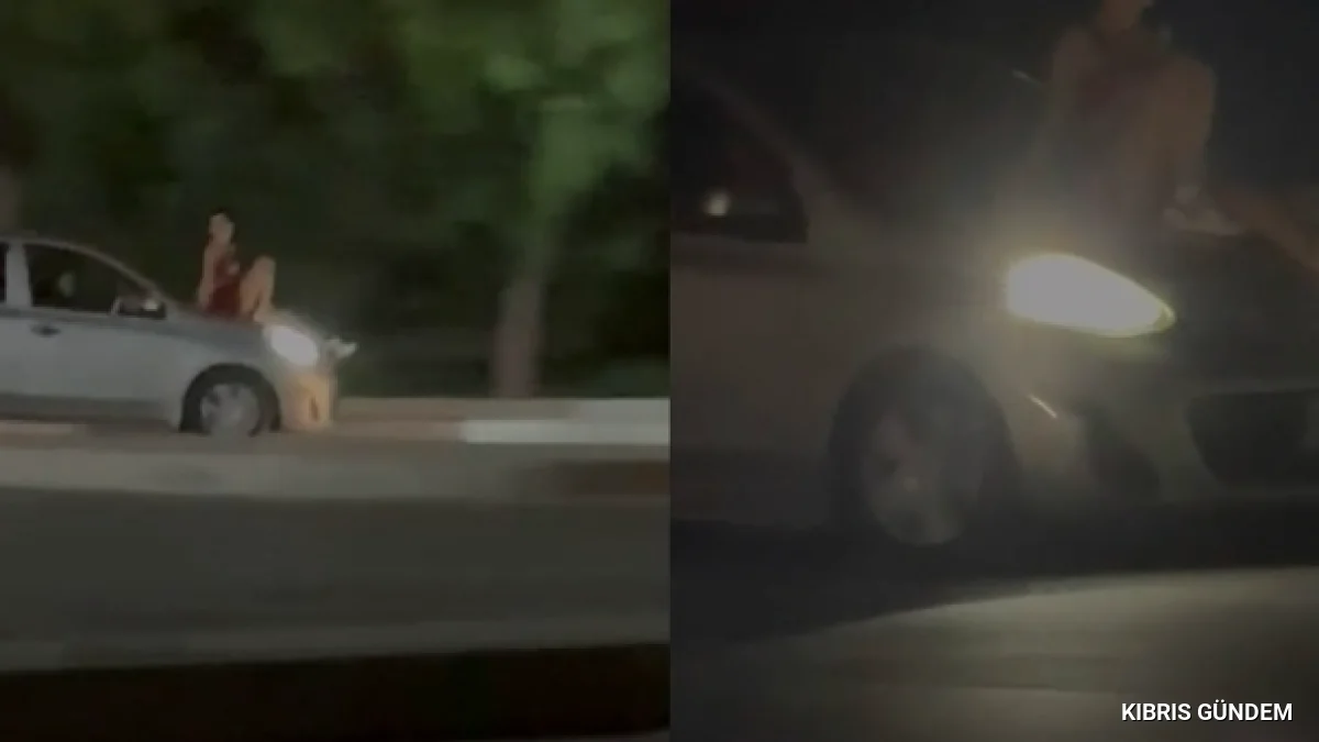 Güzelyurt'ta kaput üzerinde yolculuğa ağır ceza