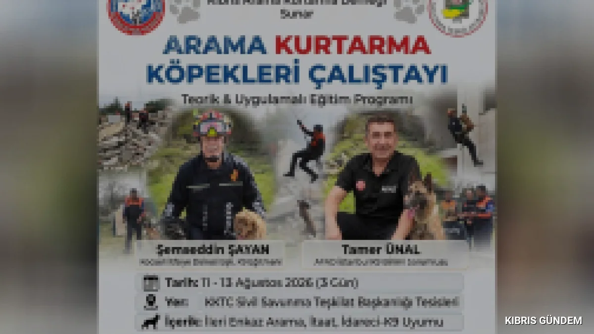 Kıbrıs Arama Kurtarma Derneği Köpekli Arama Çalıştayı Düzenliyor