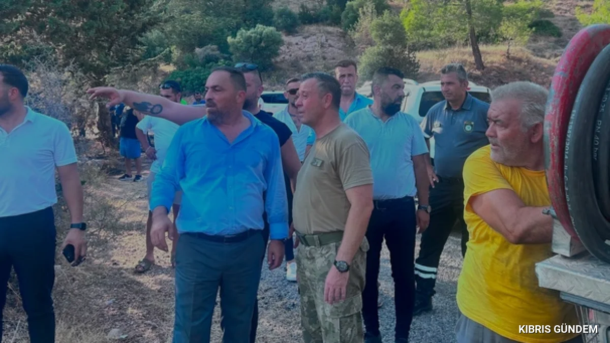 Tirmen bölgesindeki yangın Bakan Çavuşun incelemeleriyle kontrol altına alındı