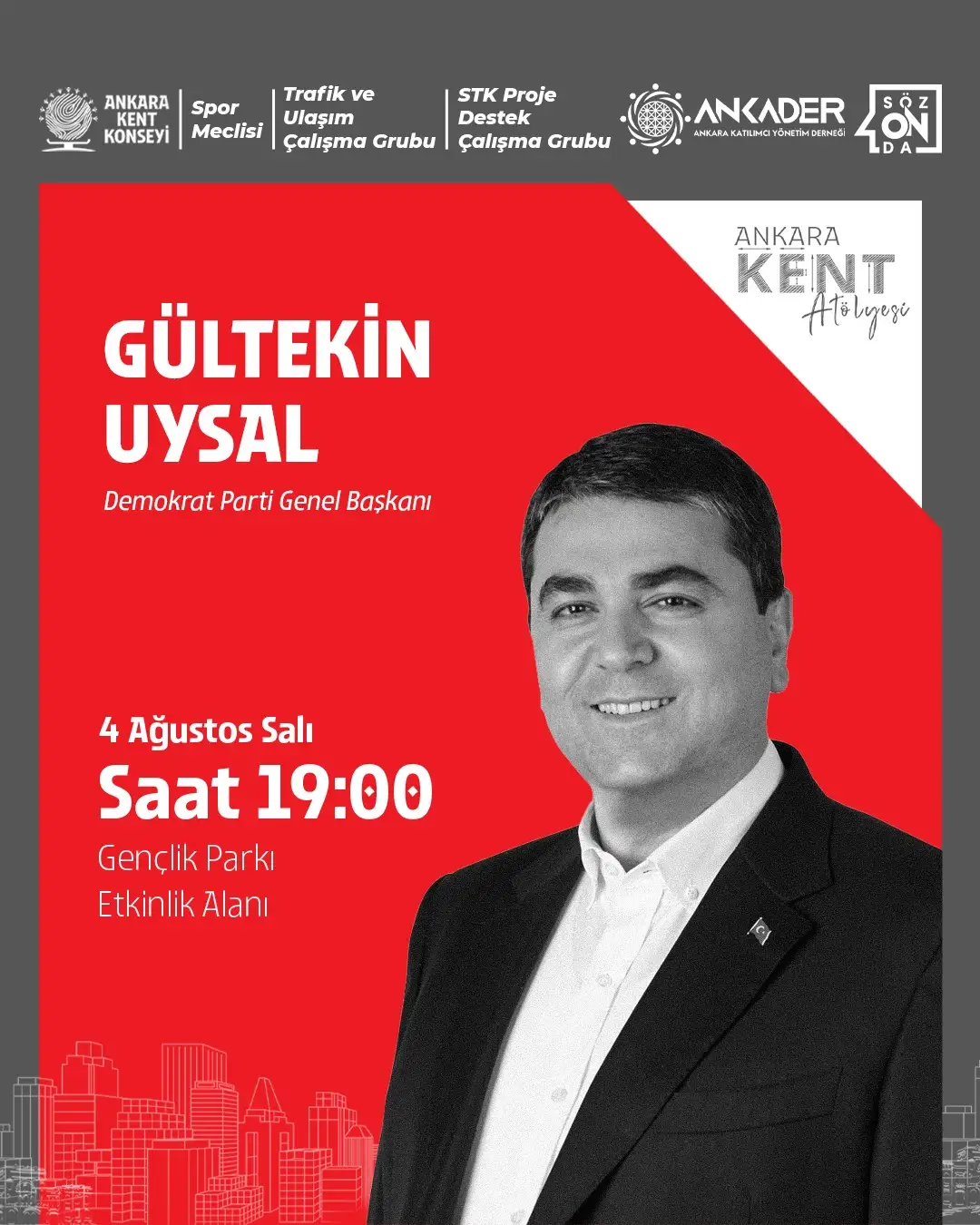 AKK “SözOnda Deneyim Paylaşım Platformu" söyleşilerinde Demokrat Parti Genel Başkanı Uysal'ı ağırlayacak