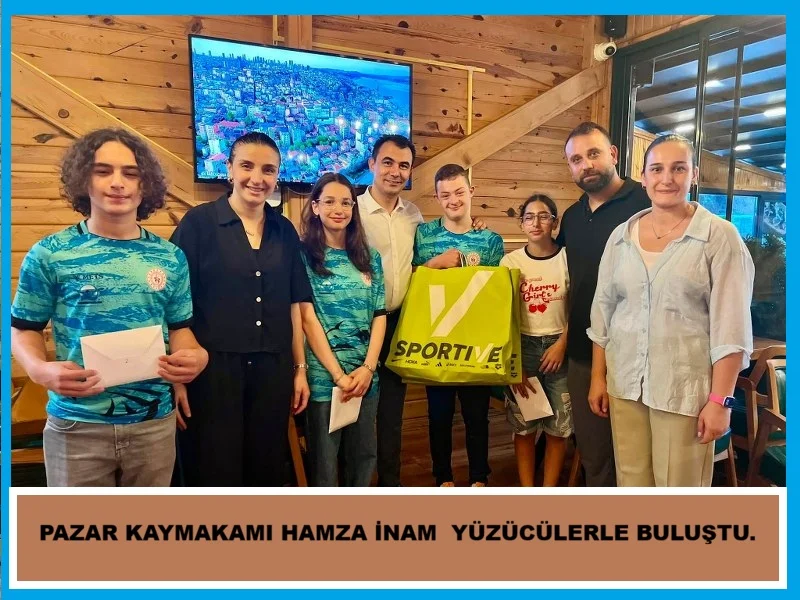 Kaymakam İnam, şampiyon yüzücülerle bir araya geldi