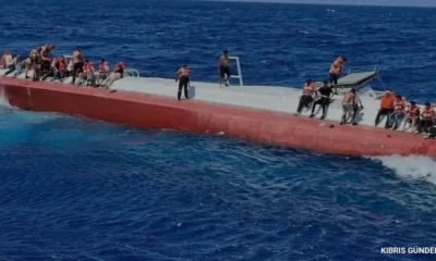Girne açıklarında batan gemide 23 kişiye ulaşılmaya çalışılıyor