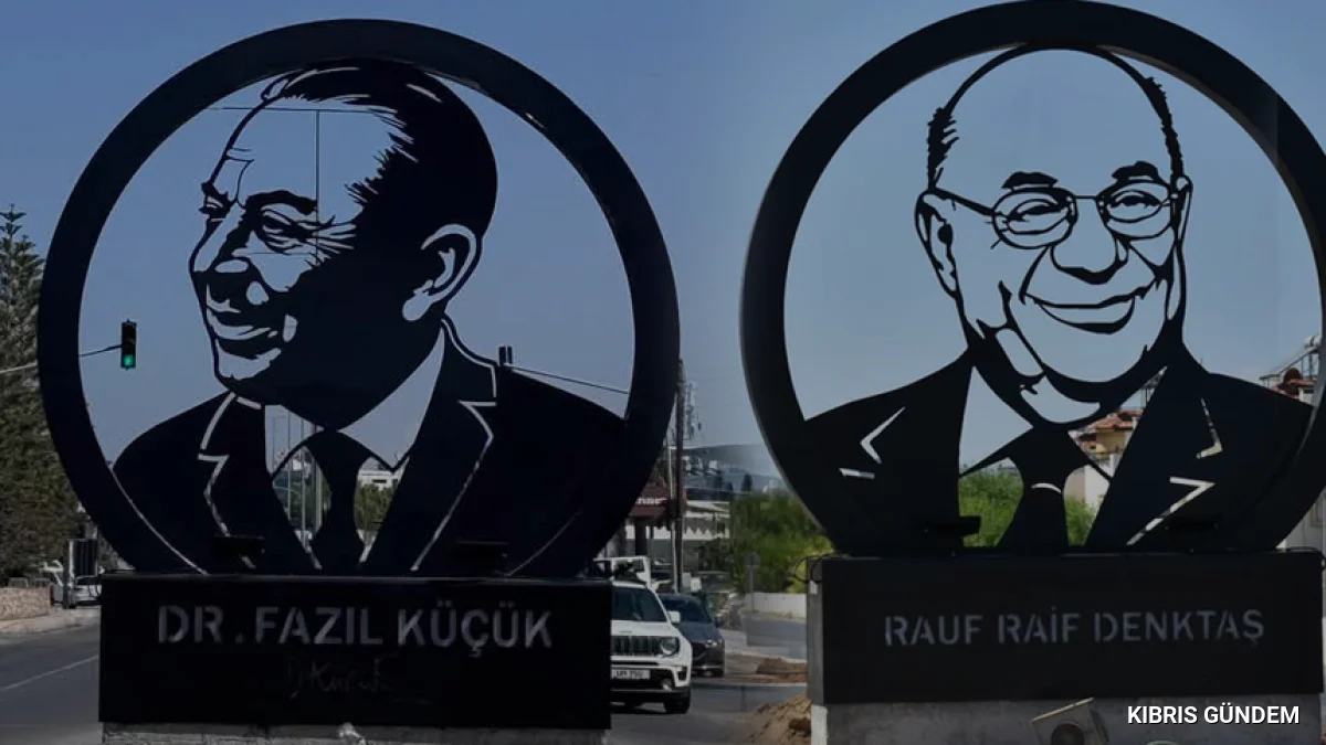 LAÇ Belediyesi Dr Fazıl Küçük ve Rauf Denktaş portrelerini yerleştirdi